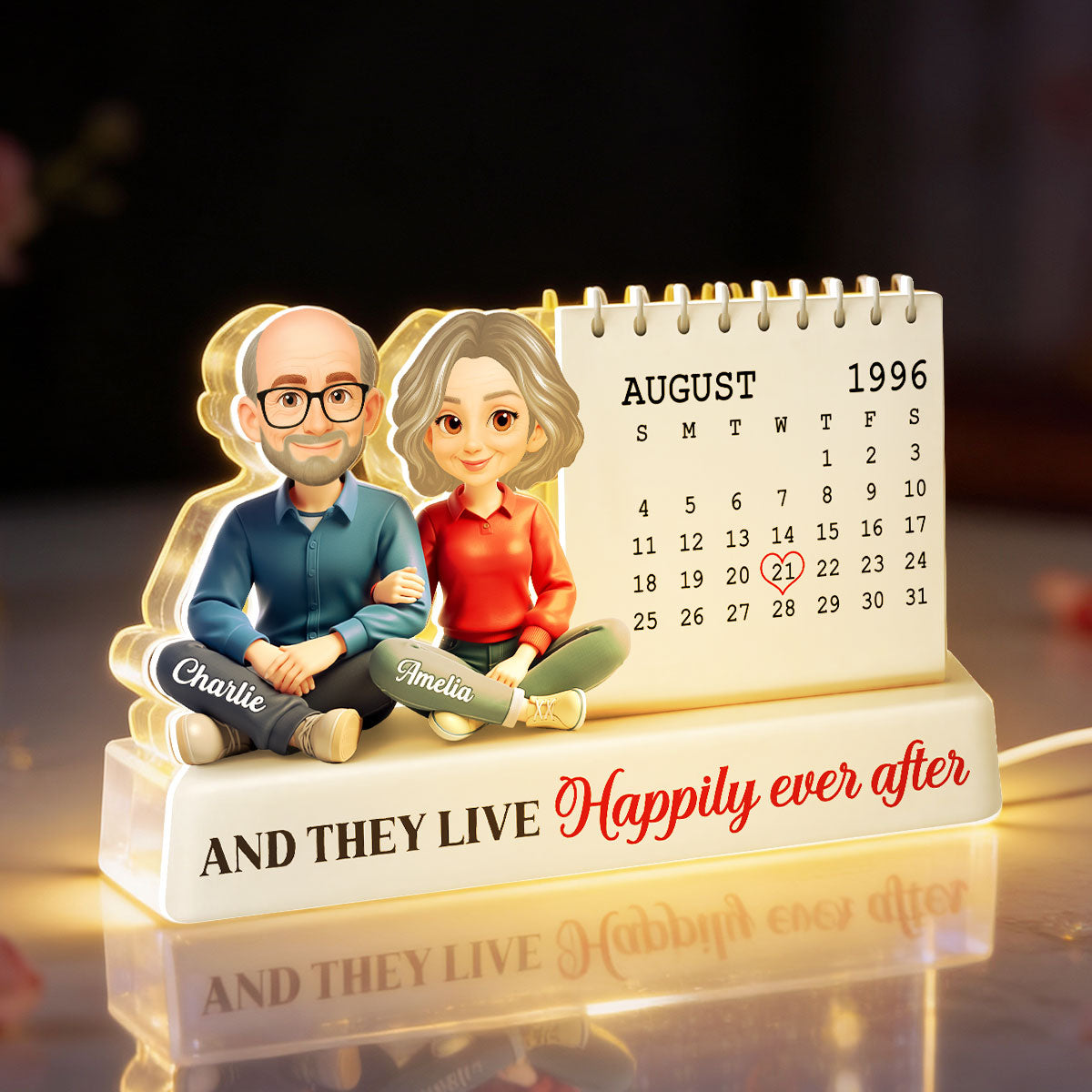Anniversary Custom Date Calendar - Personalized Light Box - Gift for Couple, for Him, for Her