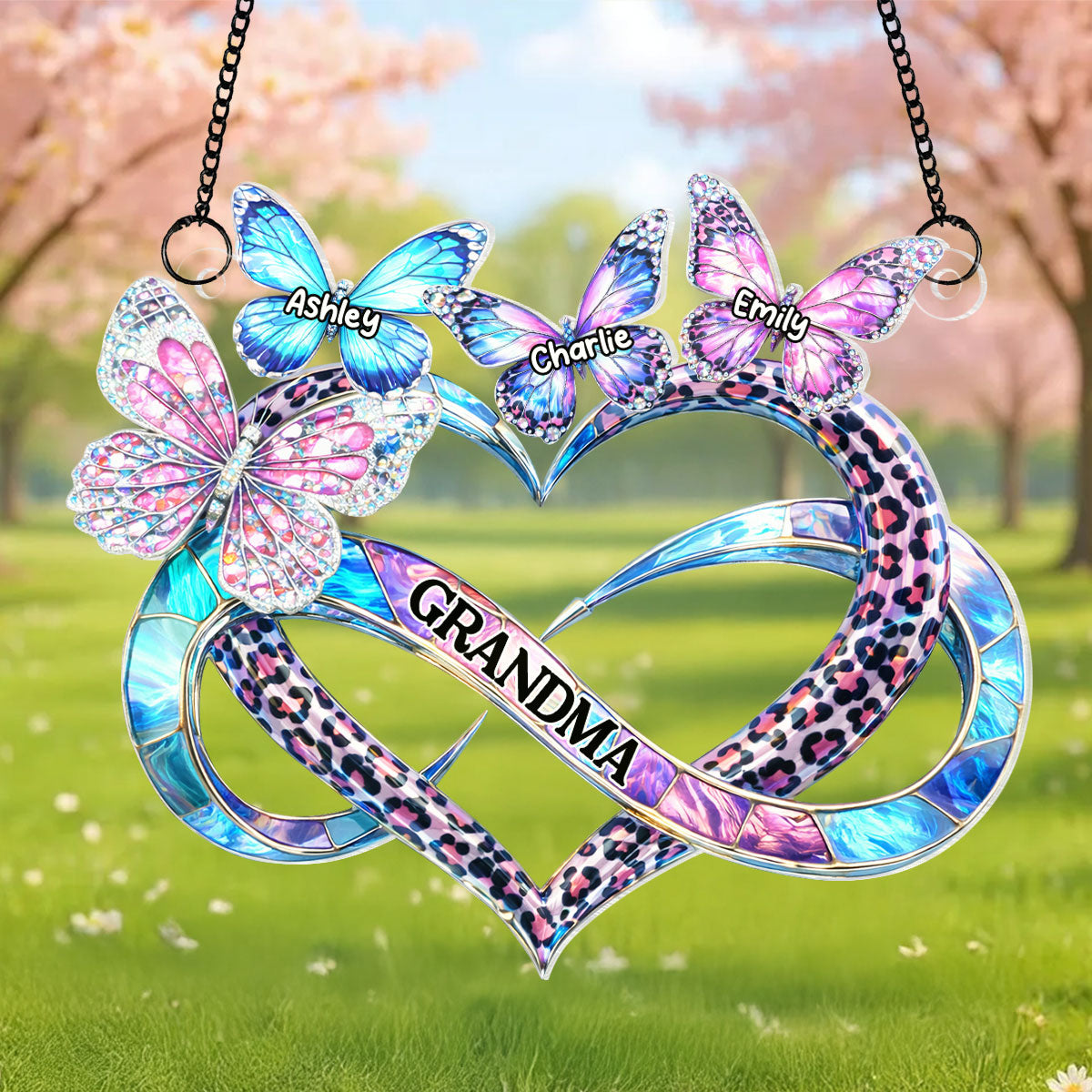 Mom Grandma Heart Infinity - Personalized Suncatcher - Sentimental Mother's Day Gift for Grandma, Mom, Wife