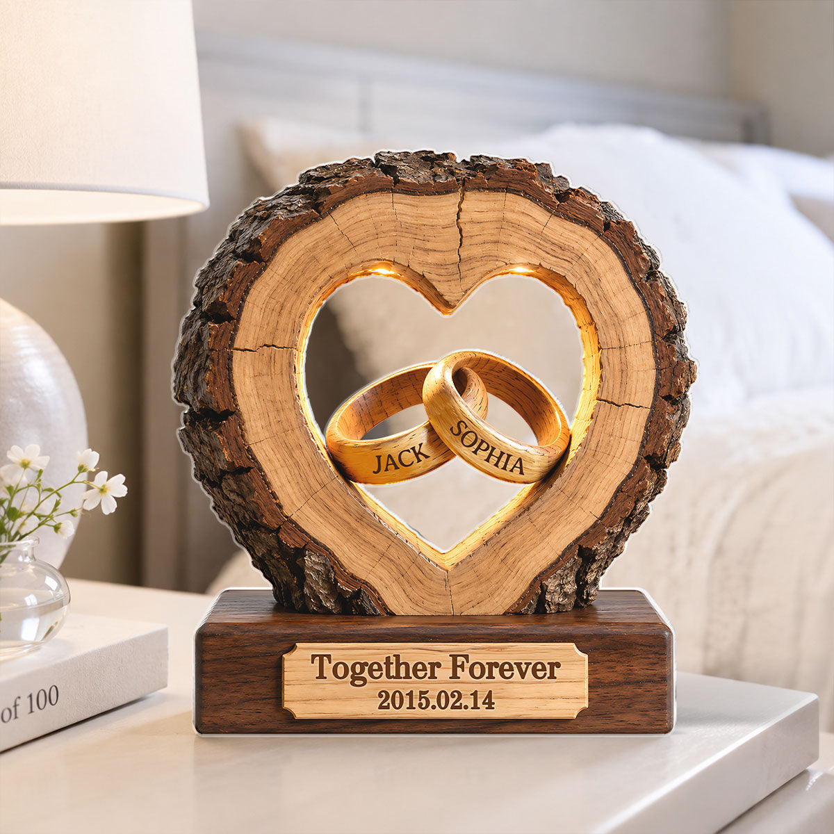 Together Forever Couple Anniversary 2D Flat Plaque - Personalized Acrylic Block Plaque - Heartfelt Gift for Her, for Him