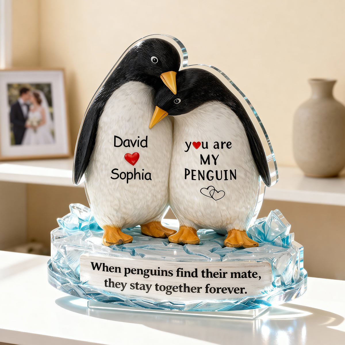 You Are My Penguin - Personalized Acrylic Block Plaque - Sentimental Wedding Anniversary Gift, Gift for Him, for Her