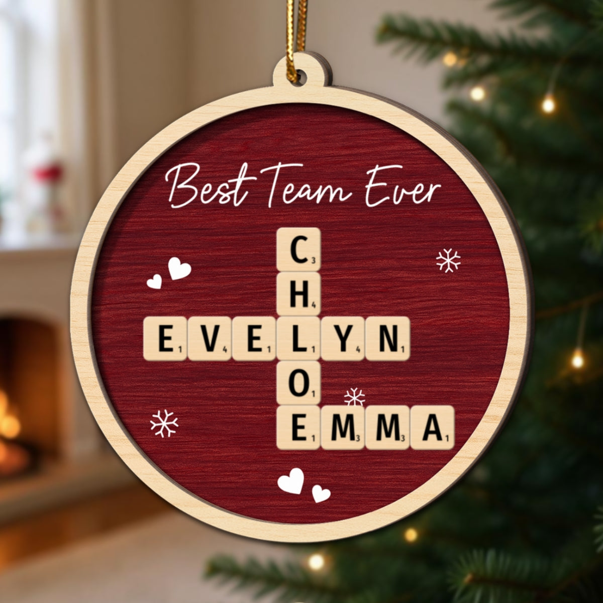 We Wouldn't Be The Team Without You Crossword Puzzle Art - Personalized 2-Layer Wooden Ornament - Gift For Colleagues