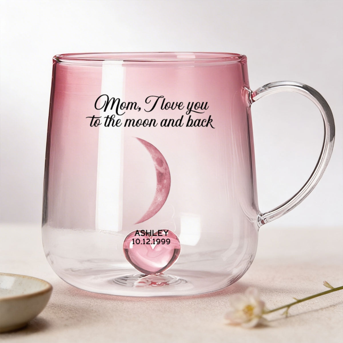 The Day You Became Our Mom Custom Moon Phase by Date - Personalized Glass Mug - Mother's Day Gift for Mom, Wife