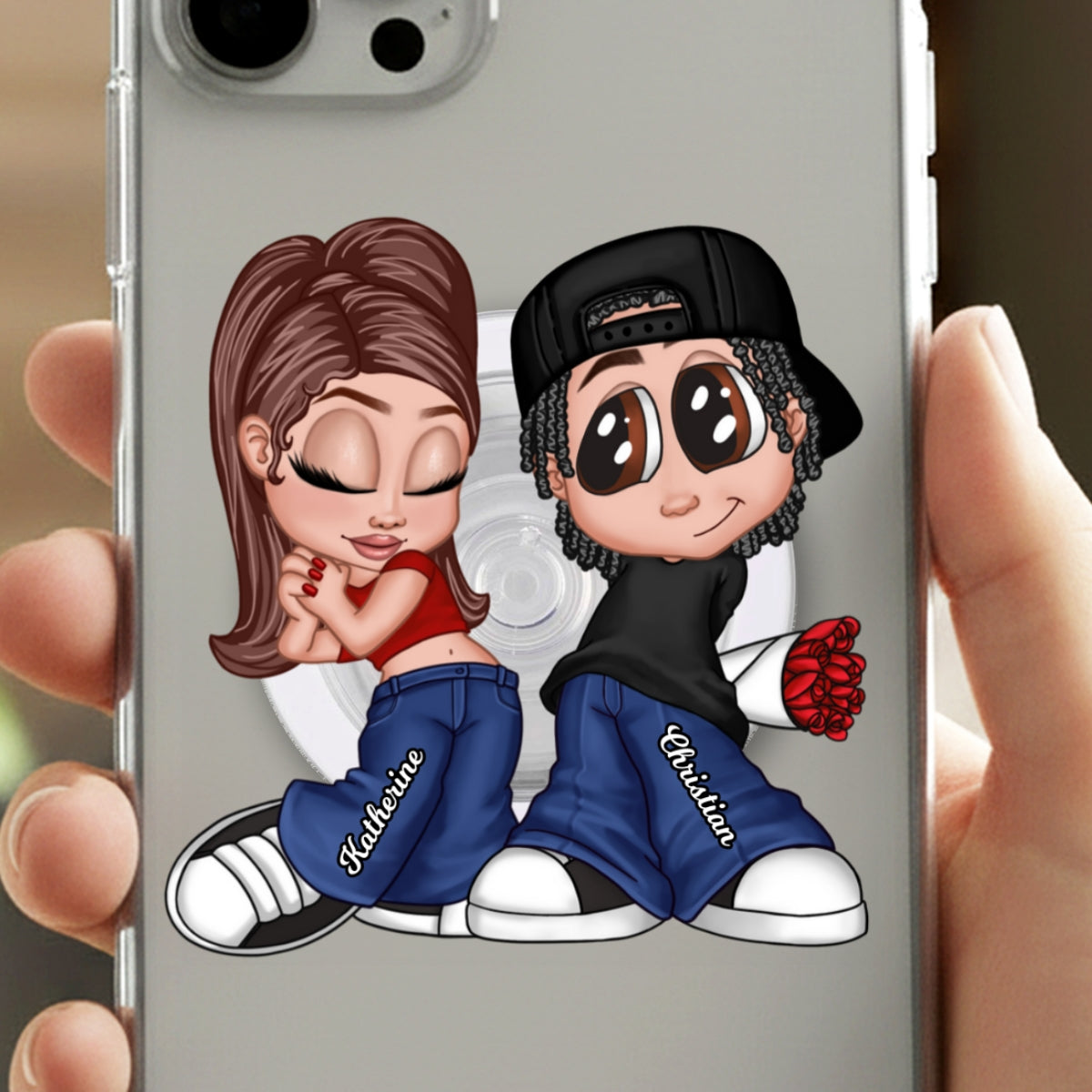Y2K Couple - Personalized Acrylic Magnetic Phone Grip - Trendy Gift for Him, Gift for Her