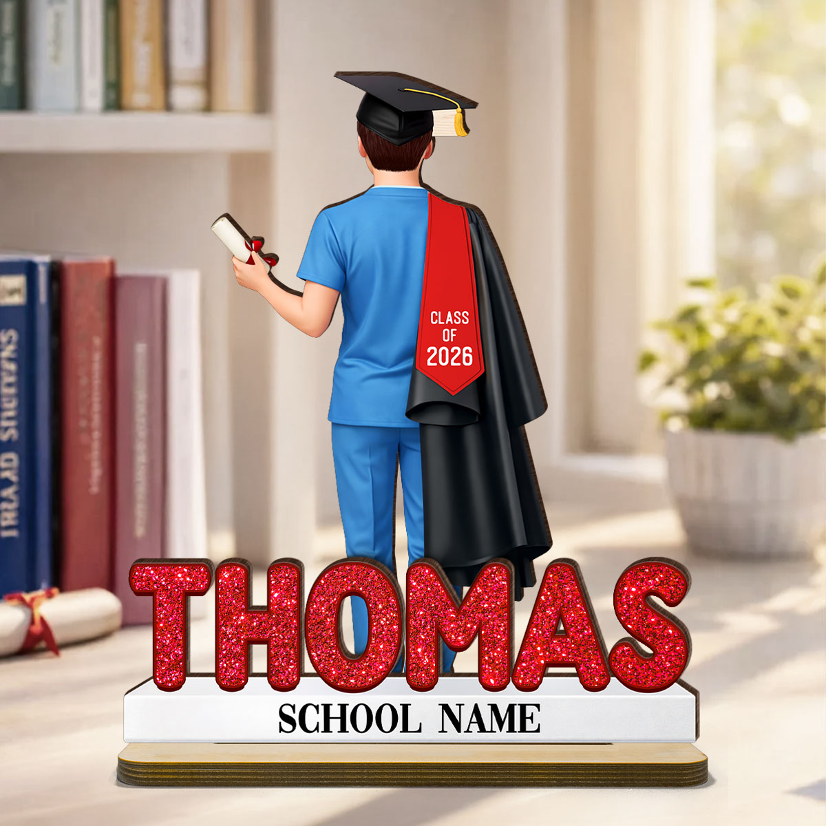 Nurse Graduation Class Of 2026 - Personalized 2-Layered Wooden Plaque - Graduation Gift For Seniors, Daughter, Son, Grandkids