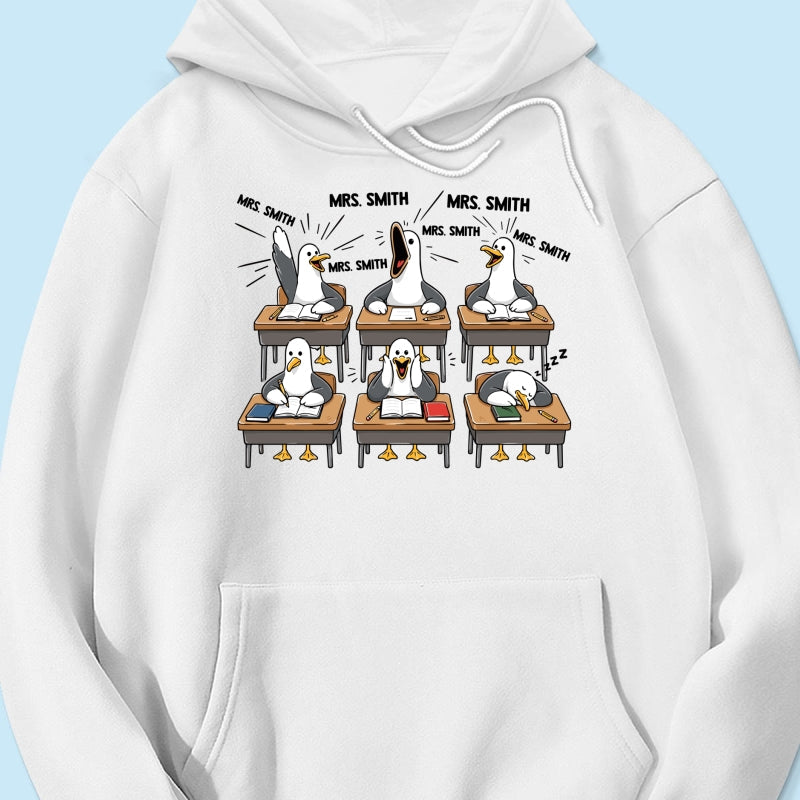 Funny Seagull Teacher - Personalized Shirt - Back To School Gift