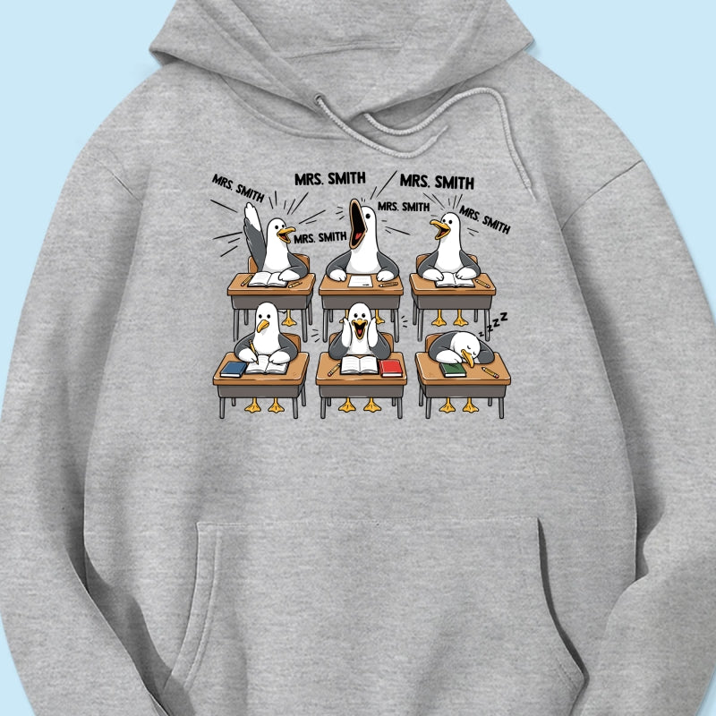 Funny Seagull Teacher - Personalized Shirt - Back To School Gift