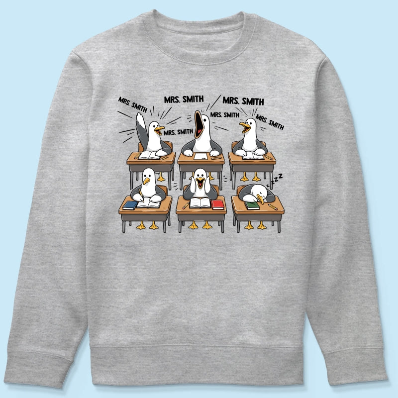 Funny Seagull Teacher - Personalized Shirt - Back To School Gift
