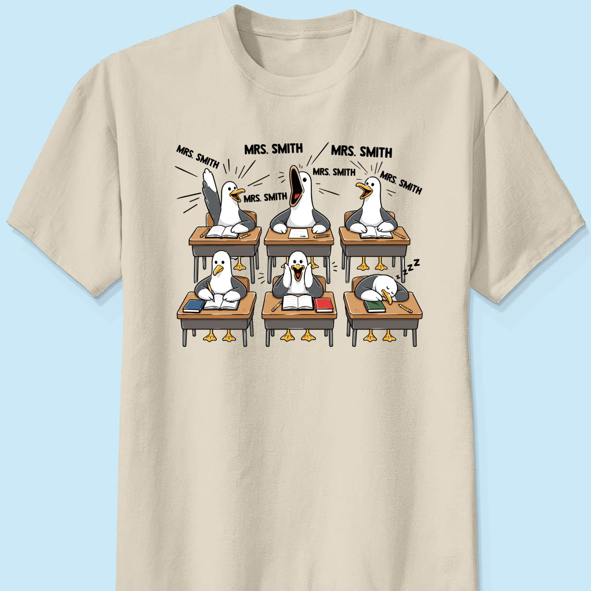 Funny Seagull Teacher - Personalized Shirt - Back To School Gift