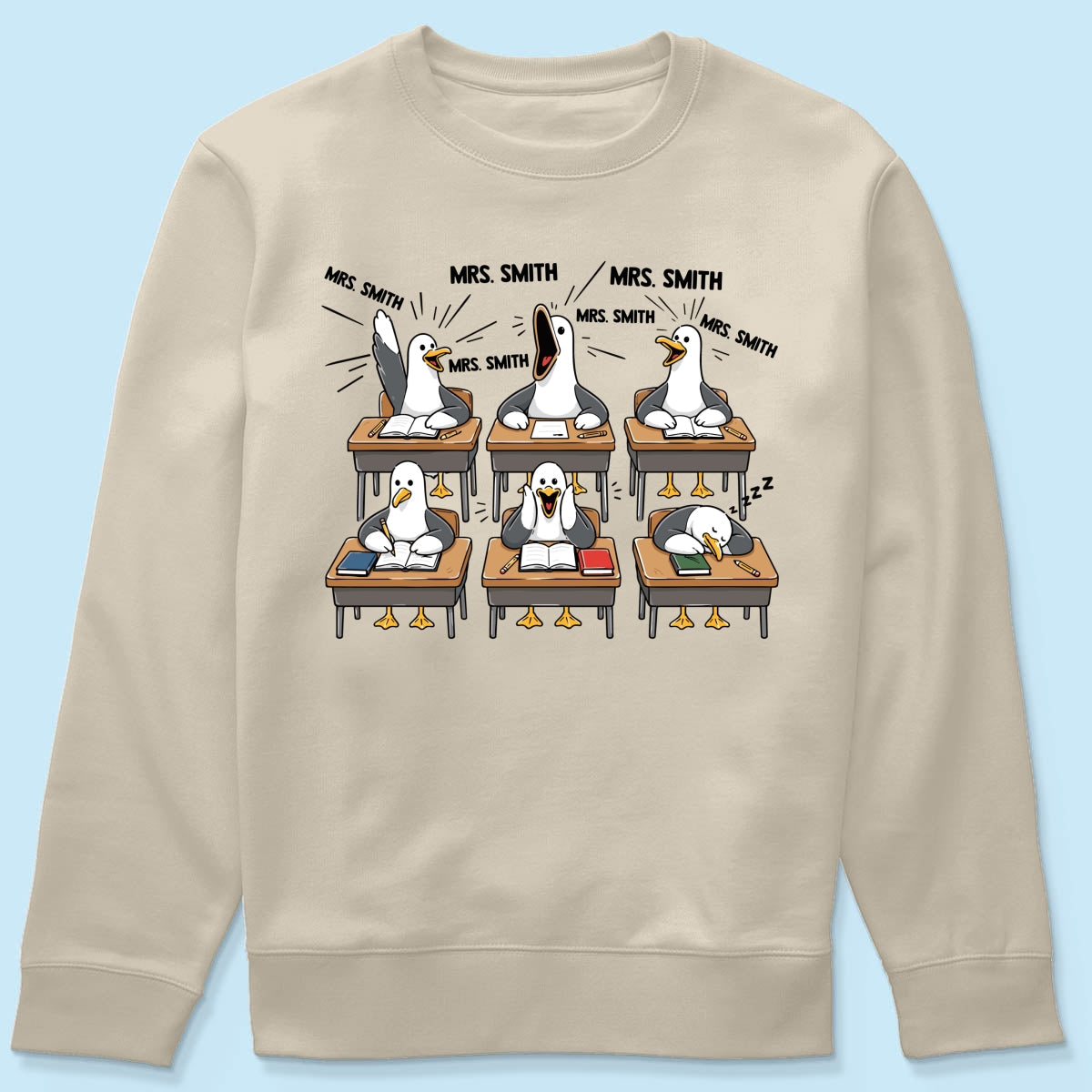 Funny Seagull Teacher - Personalized Shirt - Back To School Gift