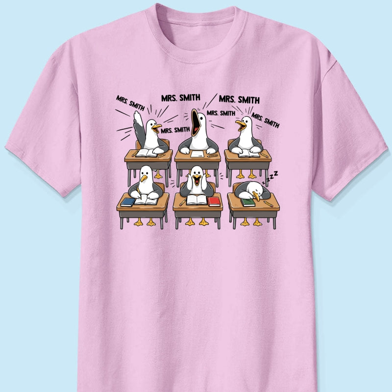 Funny Seagull Teacher - Personalized Shirt - Back To School Gift