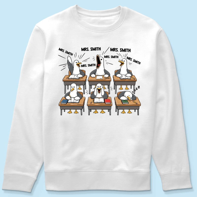 Funny Seagull Teacher - Personalized Shirt - Back To School Gift