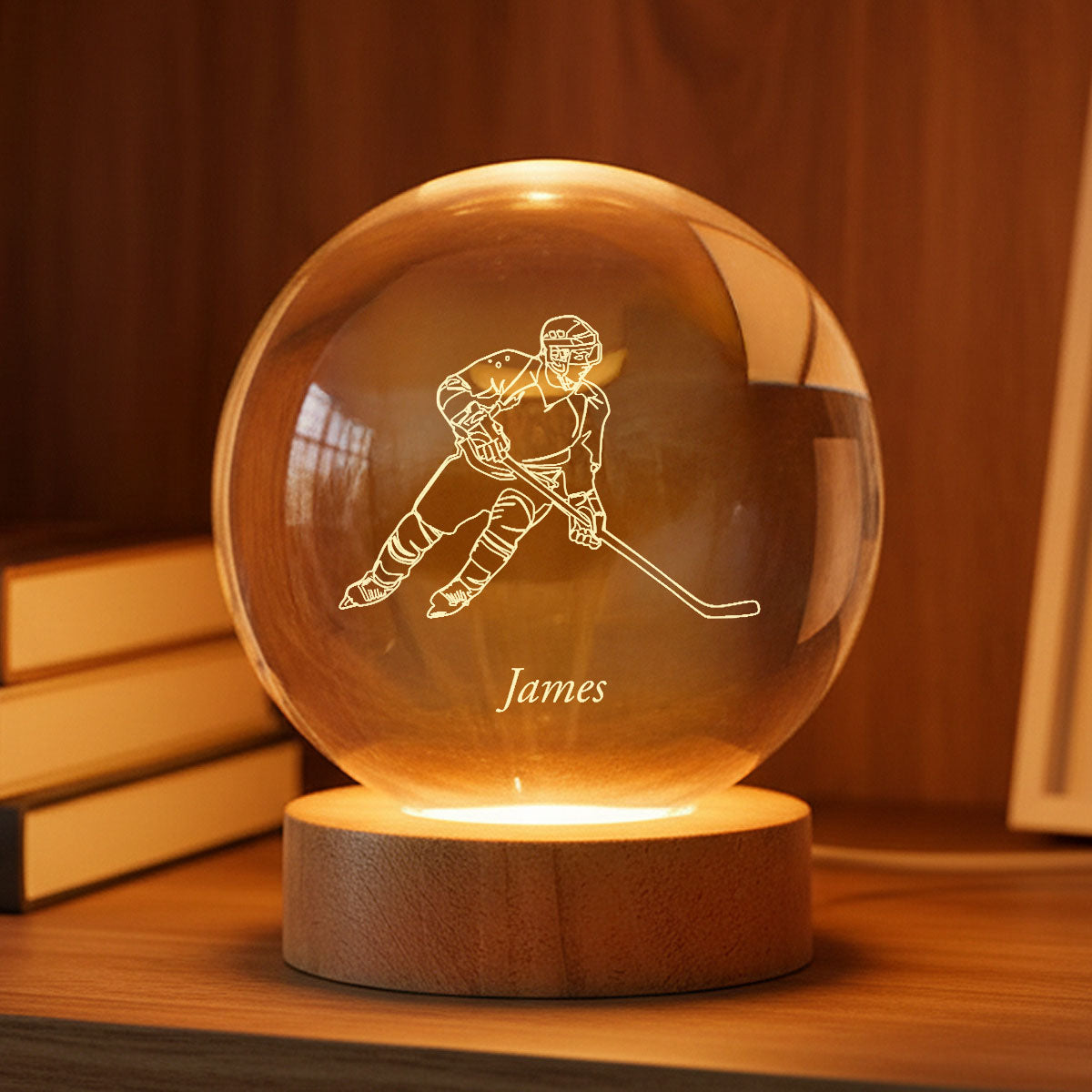 Sport Lover 3D Illusion Art - Personalized Crystal Ball LED Night Light - Gift For Sport Lover Baseball, Football, Gymnastics, Volleyball, Soccer