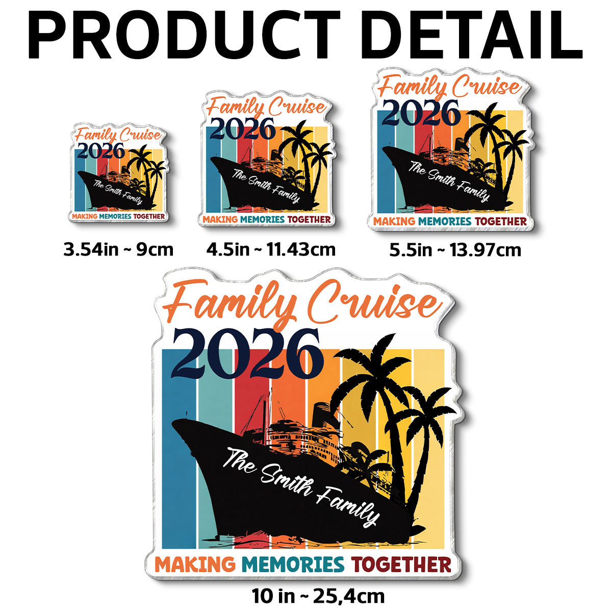 Family Retro Cruise Making Memories Together - Personalized Cruise Ship Door Magnet - Summer Cruise Ship Door Decorations