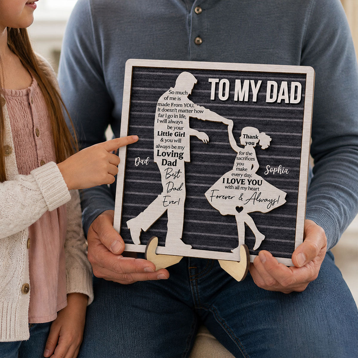 I Will Always Be Your Little Girl Father & Daughter Dancing - Personalized 2-Layered Wooden Plaque - Sentimental  Gift For Dad From Daughter