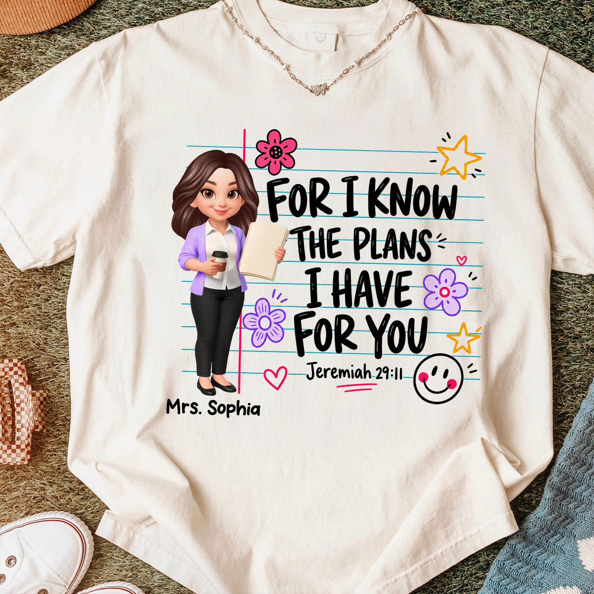 Teacher For I Know The Plans I Have For You - Personalized Shirt - Christian School Faith, Back To School Gift For Teacher