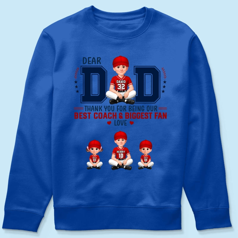 Baseball Dear Dad Thank You - Personalized Shirt - Father's Day Gift For Baseball Dad
