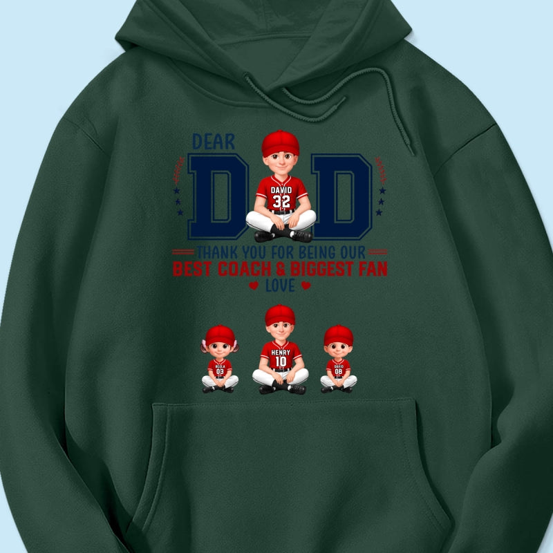 Baseball Dear Dad Thank You - Personalized Shirt - Father's Day Gift For Baseball Dad