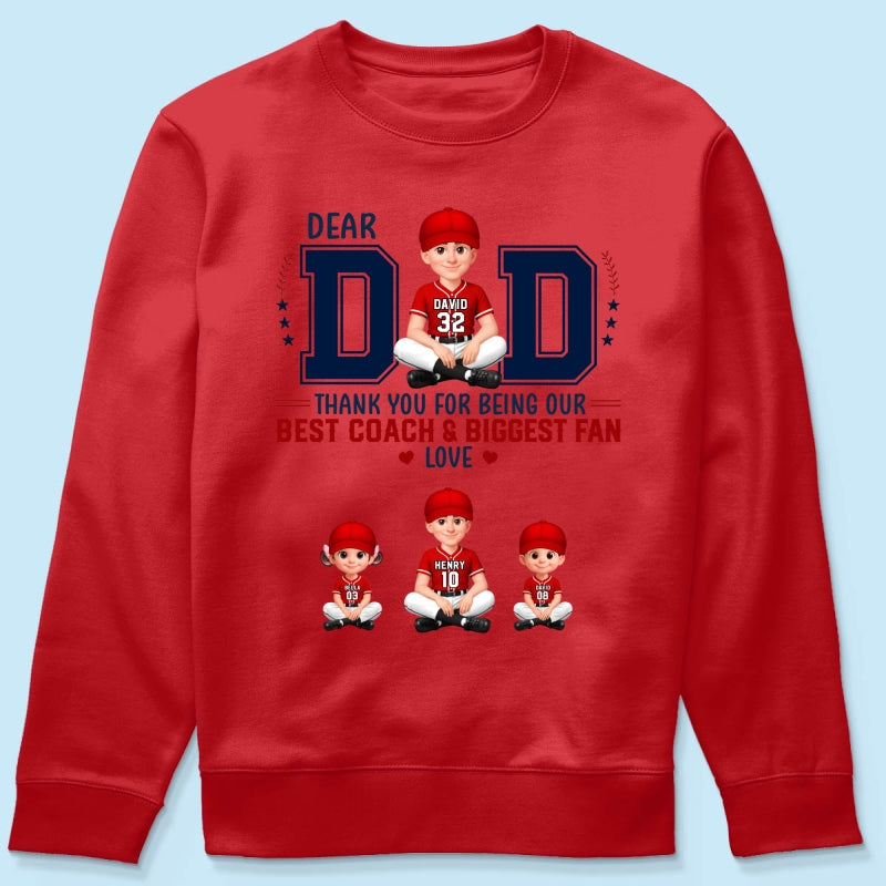 Baseball Dear Dad Thank You - Personalized Shirt - Father's Day Gift For Baseball Dad