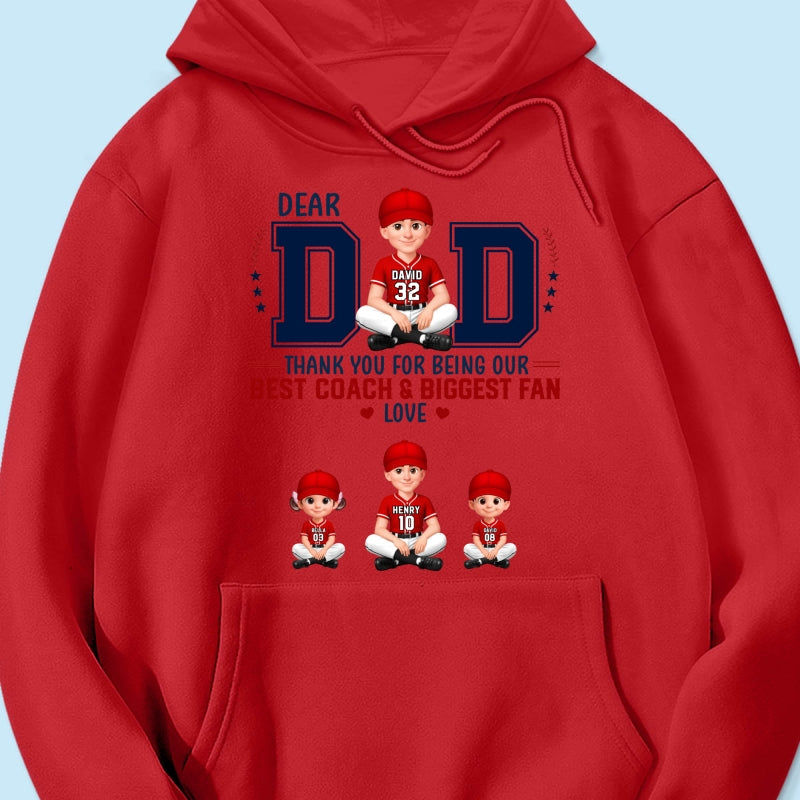 Baseball Dear Dad Thank You - Personalized Shirt - Father's Day Gift For Baseball Dad