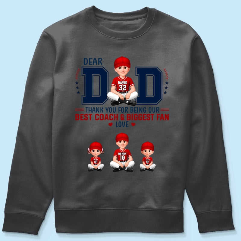 Baseball Dear Dad Thank You - Personalized Shirt - Father's Day Gift For Baseball Dad