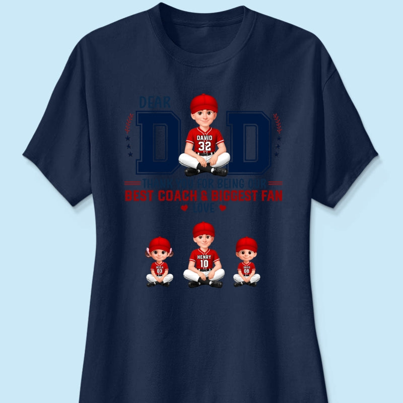 Baseball Dear Dad Thank You - Personalized Shirt - Father's Day Gift For Baseball Dad