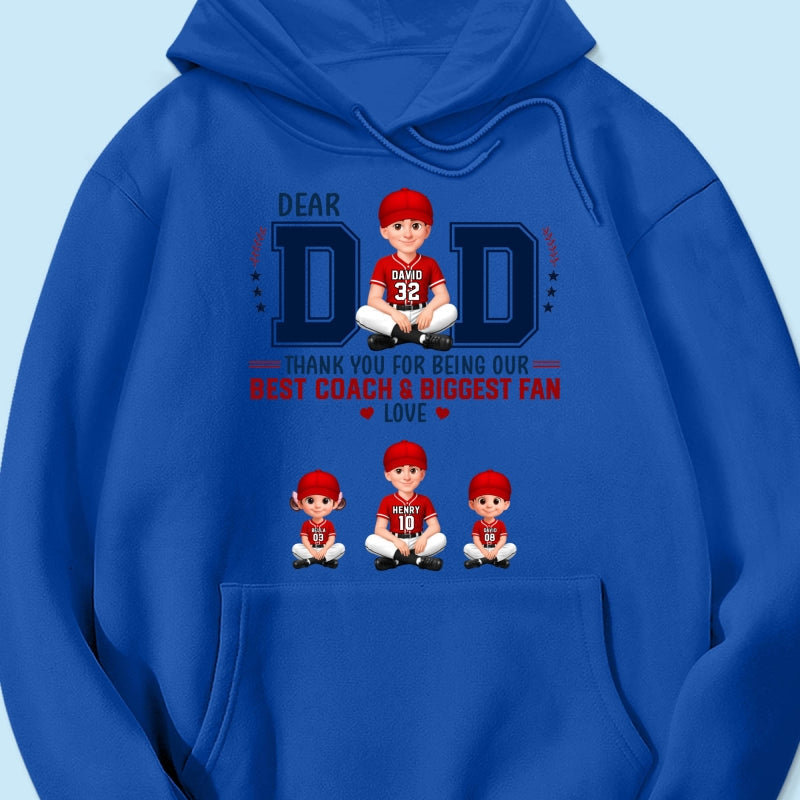 Baseball Dear Dad Thank You - Personalized Shirt - Father's Day Gift For Baseball Dad