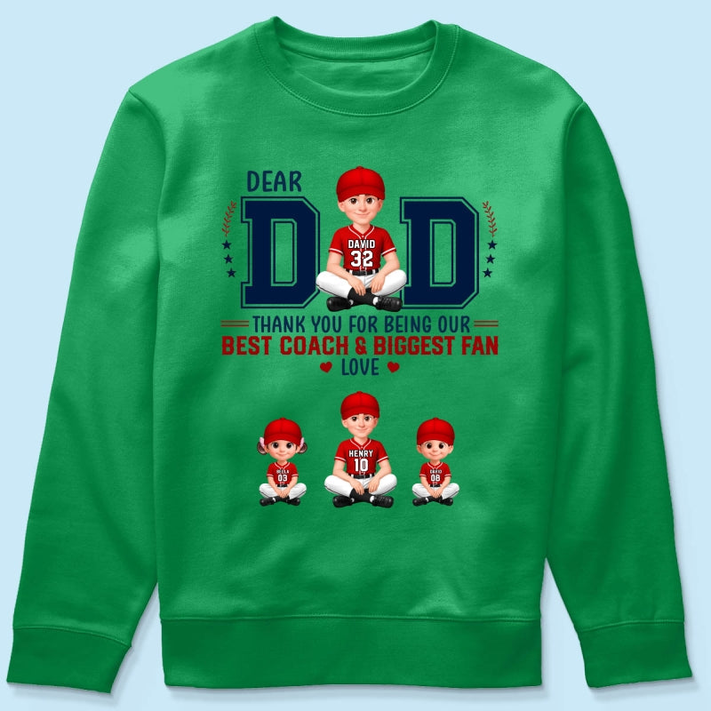 Baseball Dear Dad Thank You - Personalized Shirt - Father's Day Gift For Baseball Dad