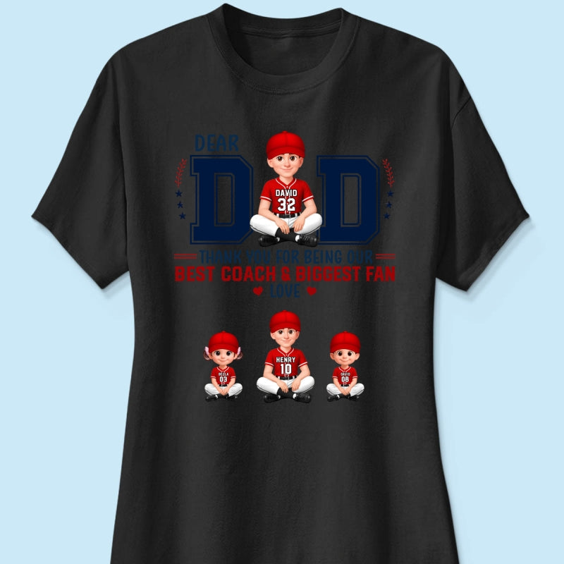 Baseball Dear Dad Thank You - Personalized Shirt - Father's Day Gift For Baseball Dad