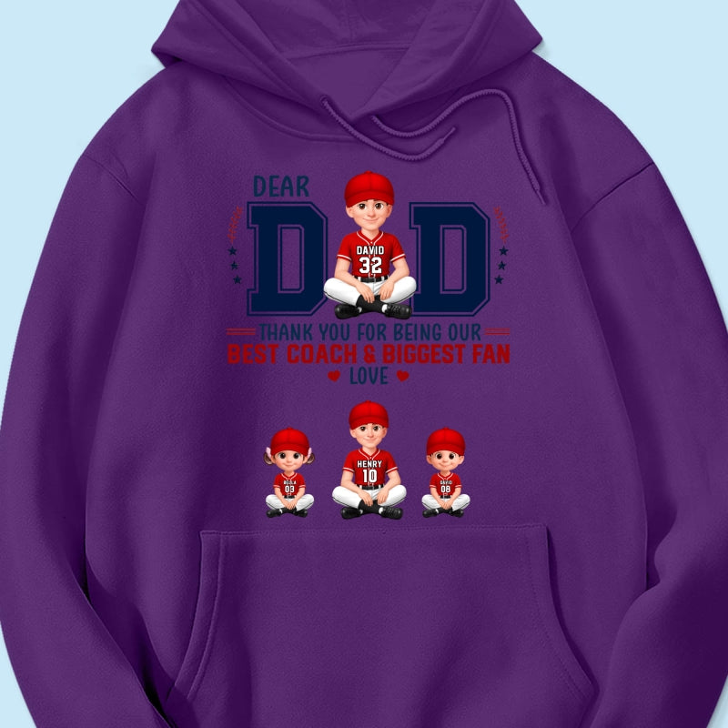Baseball Dear Dad Thank You - Personalized Shirt - Father's Day Gift For Baseball Dad