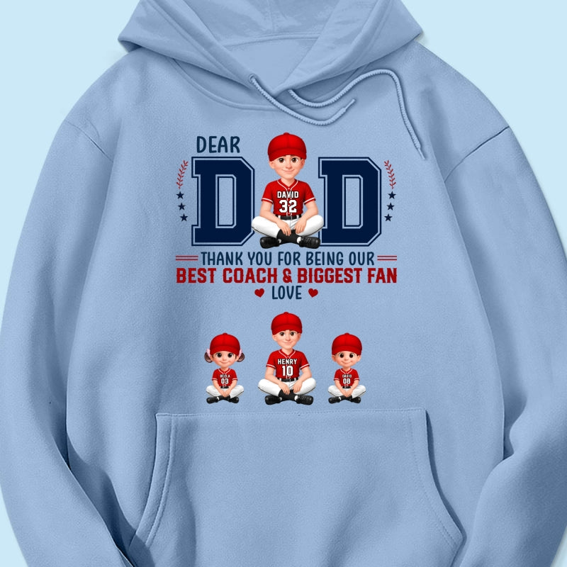 Baseball Dear Dad Thank You - Personalized Shirt - Father's Day Gift For Baseball Dad