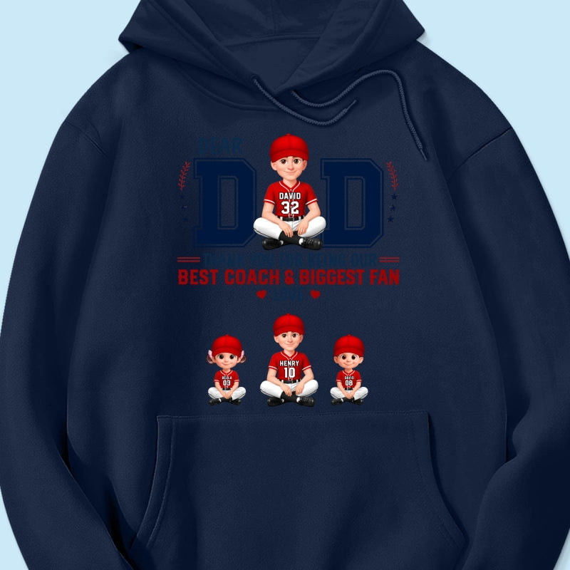 Baseball Dear Dad Thank You - Personalized Shirt - Father's Day Gift For Baseball Dad