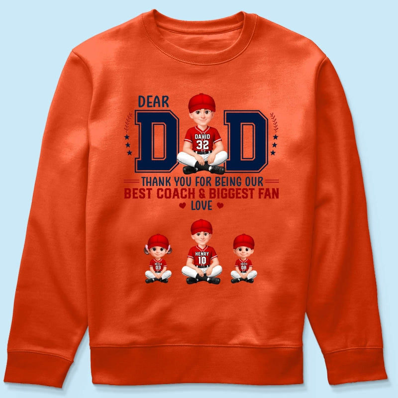 Baseball Dear Dad Thank You - Personalized Shirt - Father's Day Gift For Baseball Dad