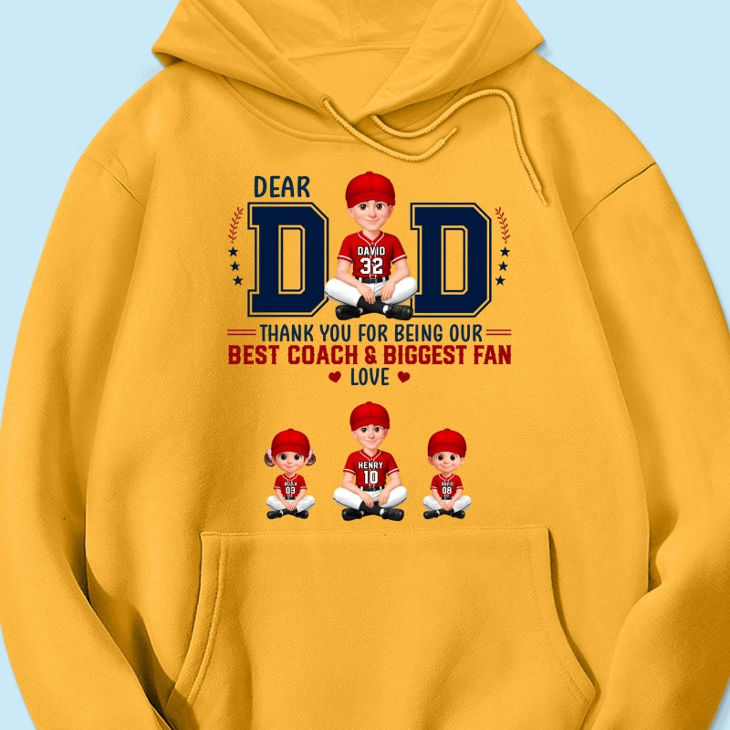 Baseball Dear Dad Thank You - Personalized Shirt - Father's Day Gift For Baseball Dad