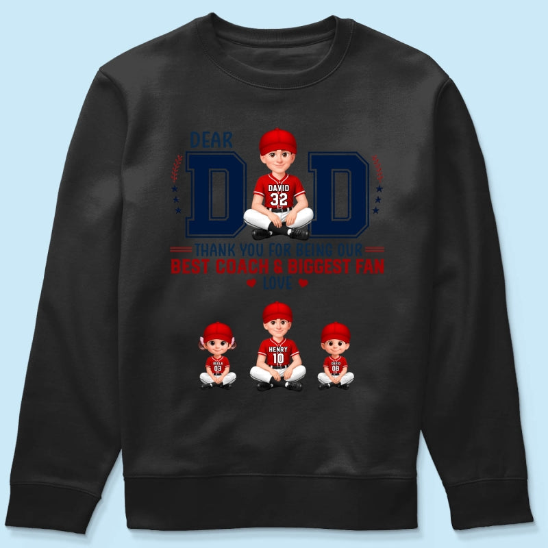 Baseball Dear Dad Thank You - Personalized Shirt - Father's Day Gift For Baseball Dad