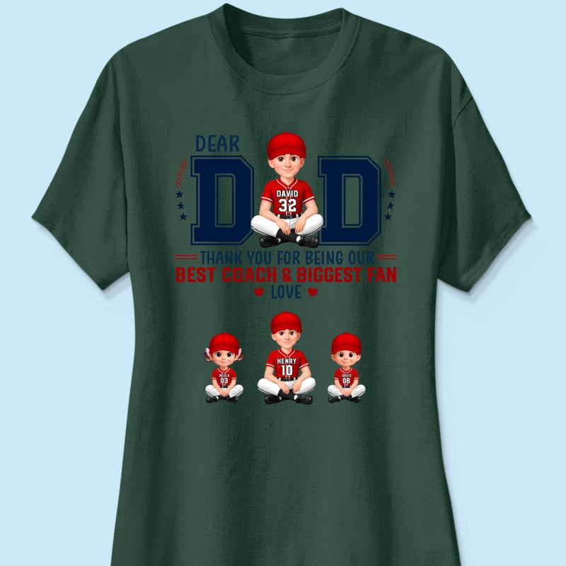 Baseball Dear Dad Thank You - Personalized Shirt - Father's Day Gift For Baseball Dad