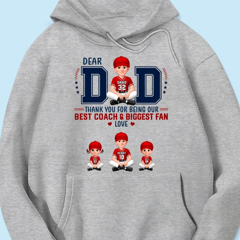 Baseball Dear Dad Thank You - Personalized Shirt - Father's Day Gift For Baseball Dad