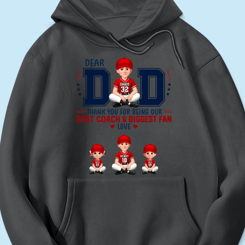 Baseball Dear Dad Thank You - Personalized Shirt - Father's Day Gift For Baseball Dad