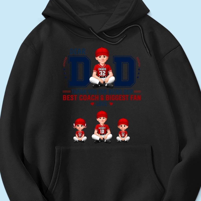 Baseball Dear Dad Thank You - Personalized Shirt - Father's Day Gift For Baseball Dad