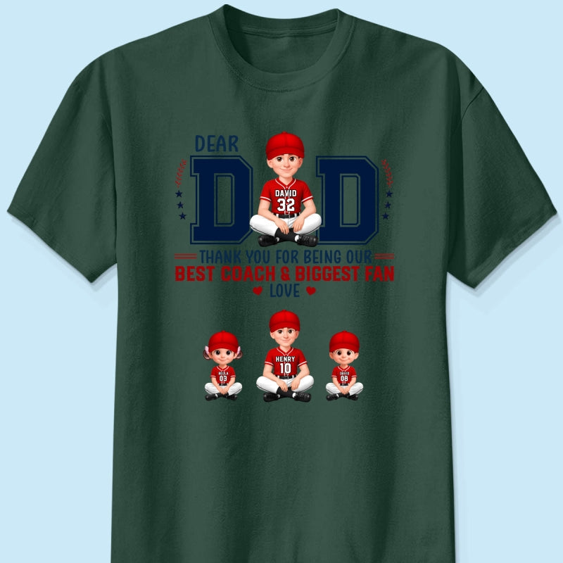 Baseball Dear Dad Thank You - Personalized Shirt - Father's Day Gift For Baseball Dad