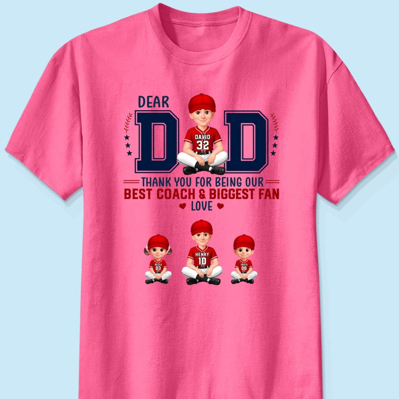 Baseball Dear Dad Thank You - Personalized Shirt - Father's Day Gift For Baseball Dad
