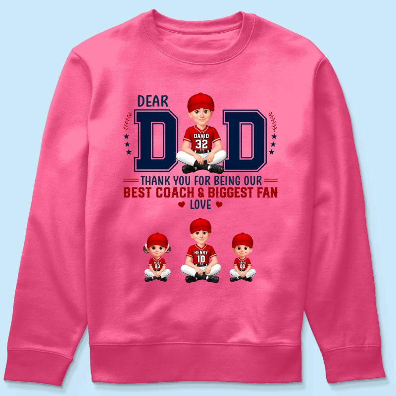 Baseball Dear Dad Thank You - Personalized Shirt - Father's Day Gift For Baseball Dad