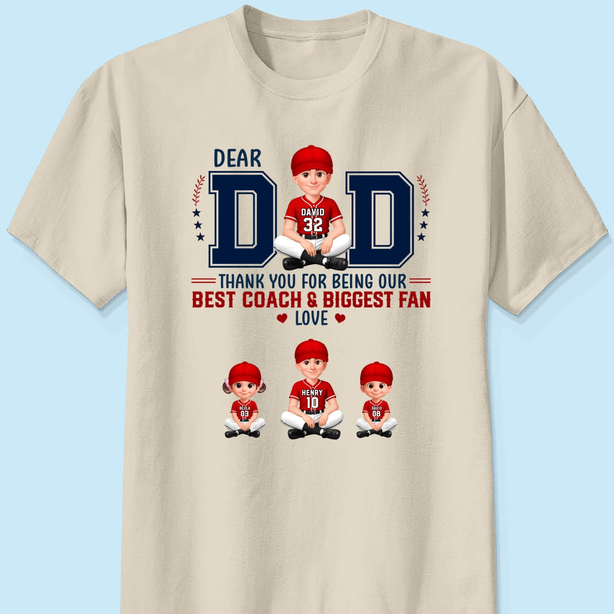 Baseball Dear Dad Thank You - Personalized Shirt - Father's Day Gift For Baseball Dad