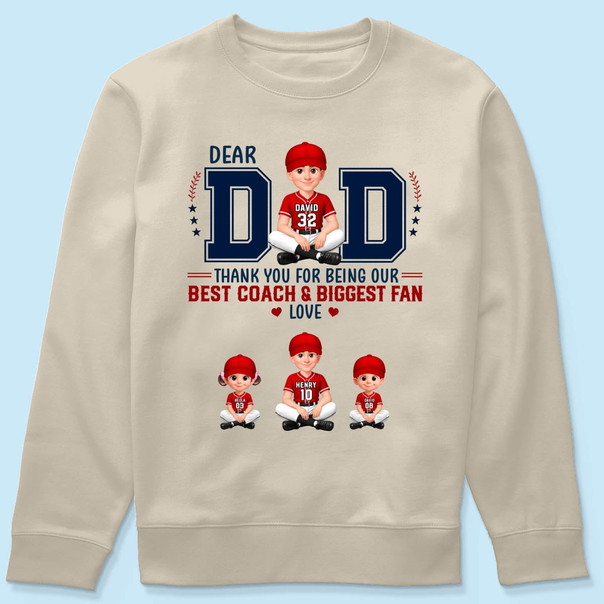 Baseball Dear Dad Thank You - Personalized Shirt - Father's Day Gift For Baseball Dad