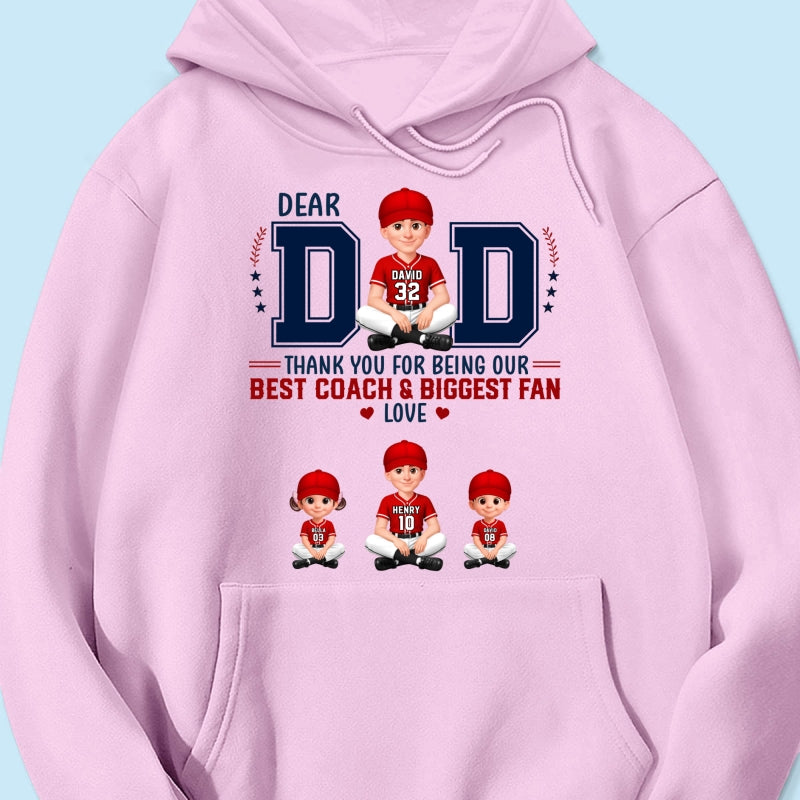 Baseball Dear Dad Thank You - Personalized Shirt - Father's Day Gift For Baseball Dad