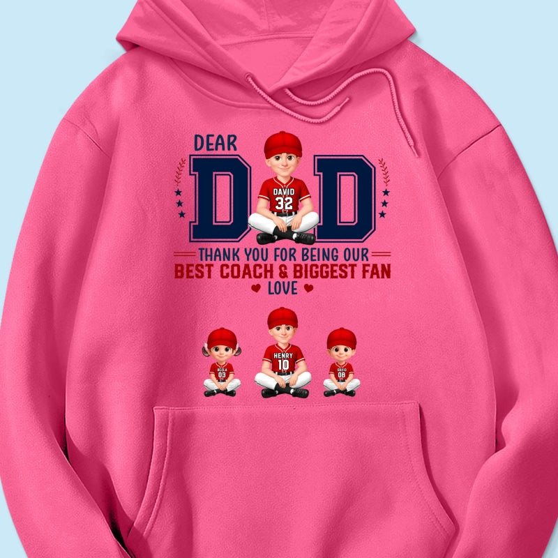 Baseball Dear Dad Thank You - Personalized Shirt - Father's Day Gift For Baseball Dad