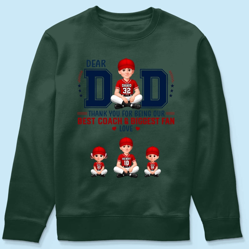 Baseball Dear Dad Thank You - Personalized Shirt - Father's Day Gift For Baseball Dad