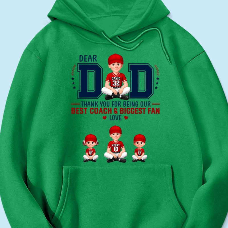 Baseball Dear Dad Thank You - Personalized Shirt - Father's Day Gift For Baseball Dad