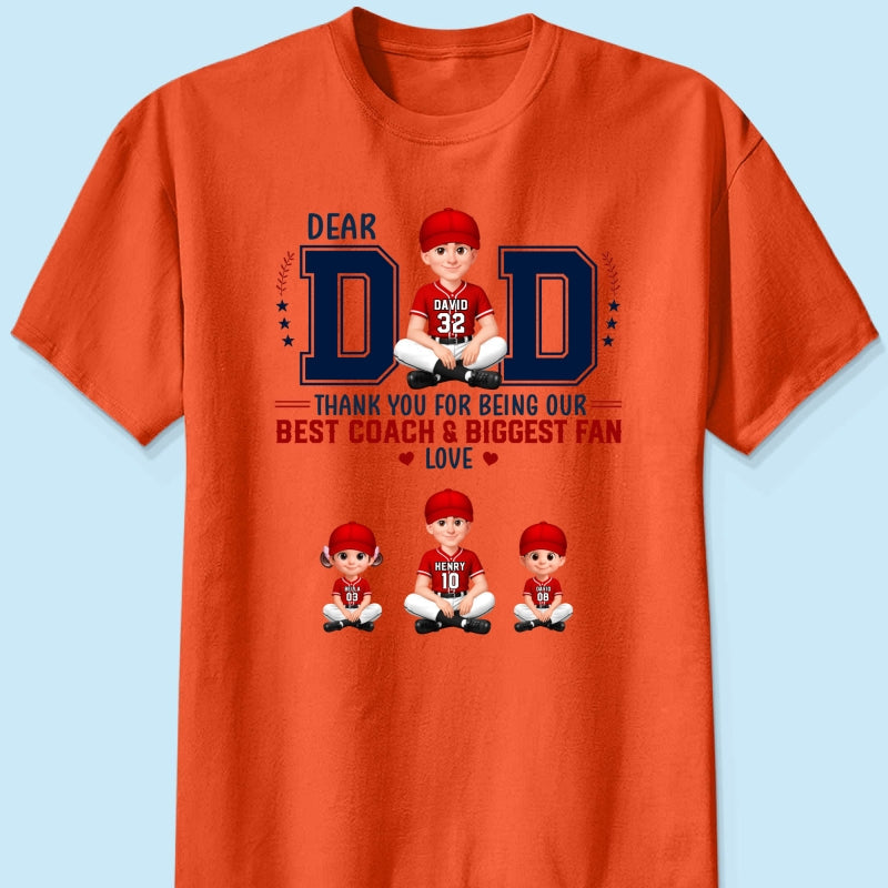 Baseball Dear Dad Thank You - Personalized Shirt - Father's Day Gift For Baseball Dad