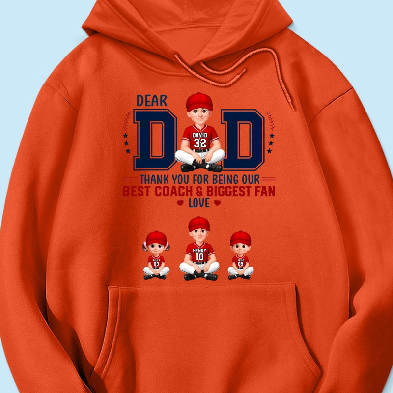 Baseball Dear Dad Thank You - Personalized Shirt - Father's Day Gift For Baseball Dad