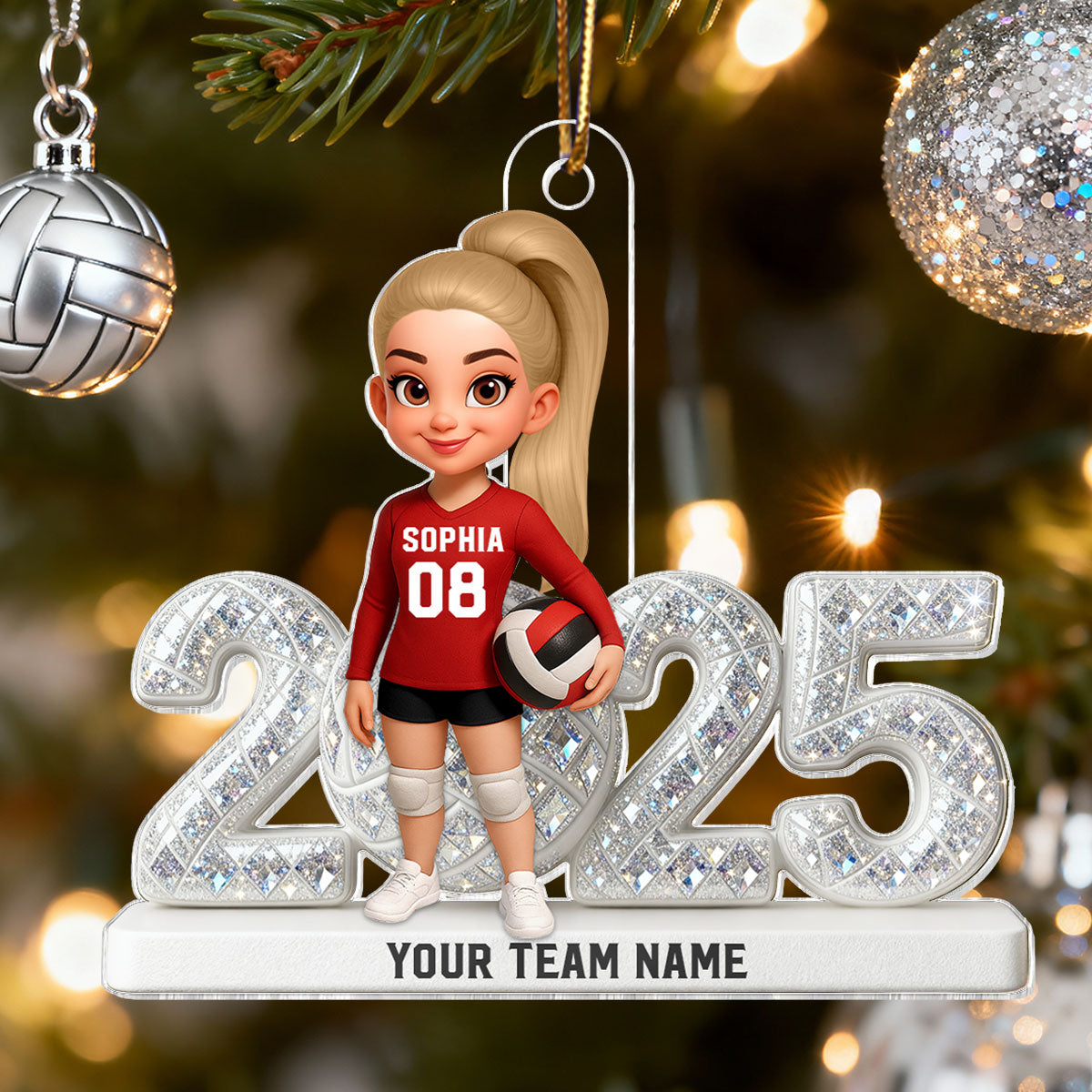 3D Effect Proud American Football Player - Personalized Acrylic Ornament - Gift For Football Lovers, Grandson, Son, Husband